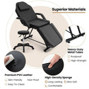 73 Inch Facial Chair Set with Removable Headrest Detachable Armrests and Towel Rack-Black by LJGDeals