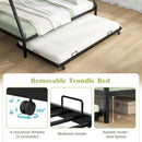 Twin Over Full Bunk Bed Frame with Trundle for Guest Room by LJGDeals
