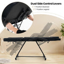 73 Inch Facial Chair Set with Removable Headrest Detachable Armrests and Towel Rack-Black by LJGDeals