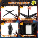 6.4 Feet Halloween Standing Grim Reaper with Lighted Eyes and Terrifying Sounds by LJGDeals