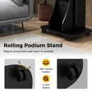 Adjustable Mobile Standing Desk Cart with Tilt Desktop and Cabinet by LJGDeals