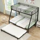 Twin Over Full Bunk Bed Frame with Trundle for Guest Room by LJGDeals