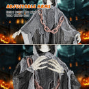 6.4 Feet Halloween Standing Grim Reaper with Lighted Eyes and Terrifying Sounds