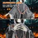 6.4 Feet Halloween Standing Grim Reaper with Lighted Eyes and Terrifying Sounds by LJGDeals