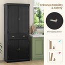 Cupboard Freestanding Kitchen Cabinet w/ Adjustable Shelves by LJGDeals