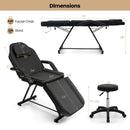 73 Inch Facial Chair Set with Removable Headrest Detachable Armrests and Towel Rack-Black by LJGDeals