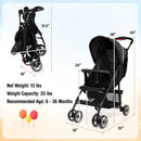 Toddler Travel Stroller for Airplane with Canopy and Adjustable Backrest by LJGDeals