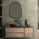 Asymmetrical Organic Mirror with Brass Frame