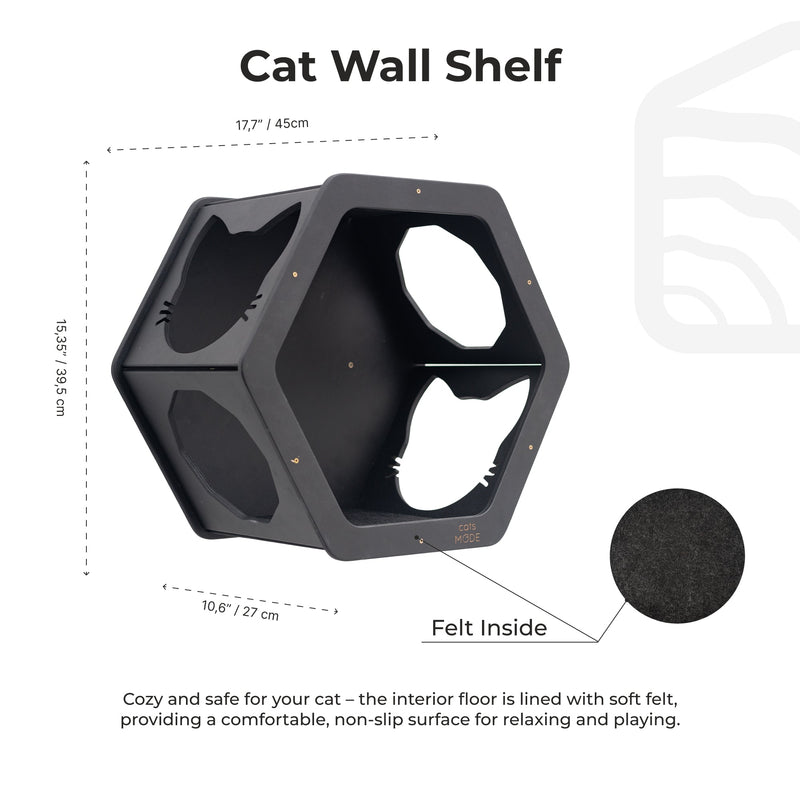 Wall Mount Cat Shelves Black, photo 5 of 5