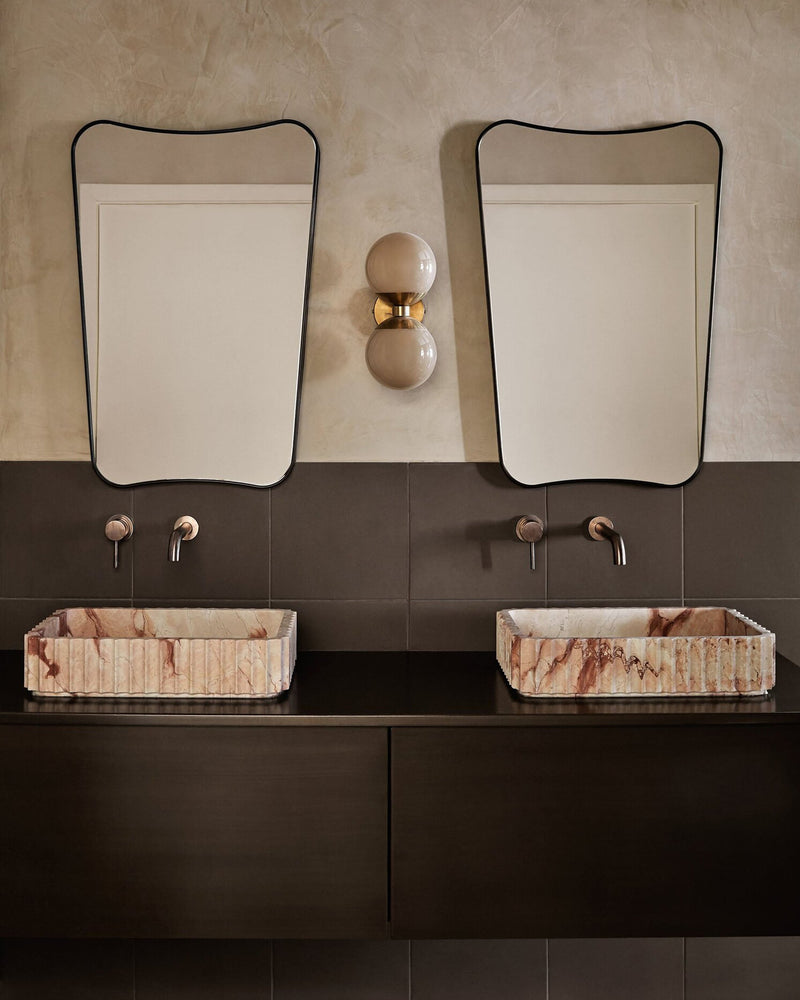 Curved Brass Mirror - Butterfly Frame Wall Mirror