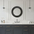 Black Brass Round Mirror