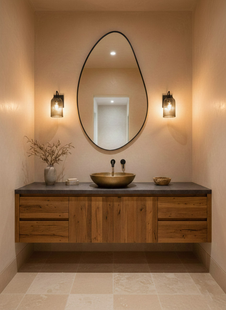 Black Asymmetrical Mirror - Aesthetic Wall Mirror