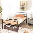 Twin Size Metal Bed Frame Platform with Headboard by LJGDeals