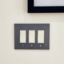 CleanPlate Wall Plate in Jet Black for Rocker Switches