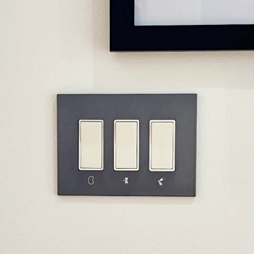 CleanPlate Wall Plate in Jet Black for Rocker Switches