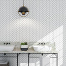 Blanc Matte Herringbone Ceramic Mosaics 10x13