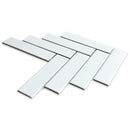 Blanc Matte Herringbone Ceramic Mosaics 10x13