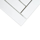 Blanc Matte Herringbone Ceramic Mosaics 10x13
