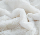 DaDa Bedding Luxury White Roses Fluffy Soft Sherpa Backside Faux Fur Throw Blanket (K11)