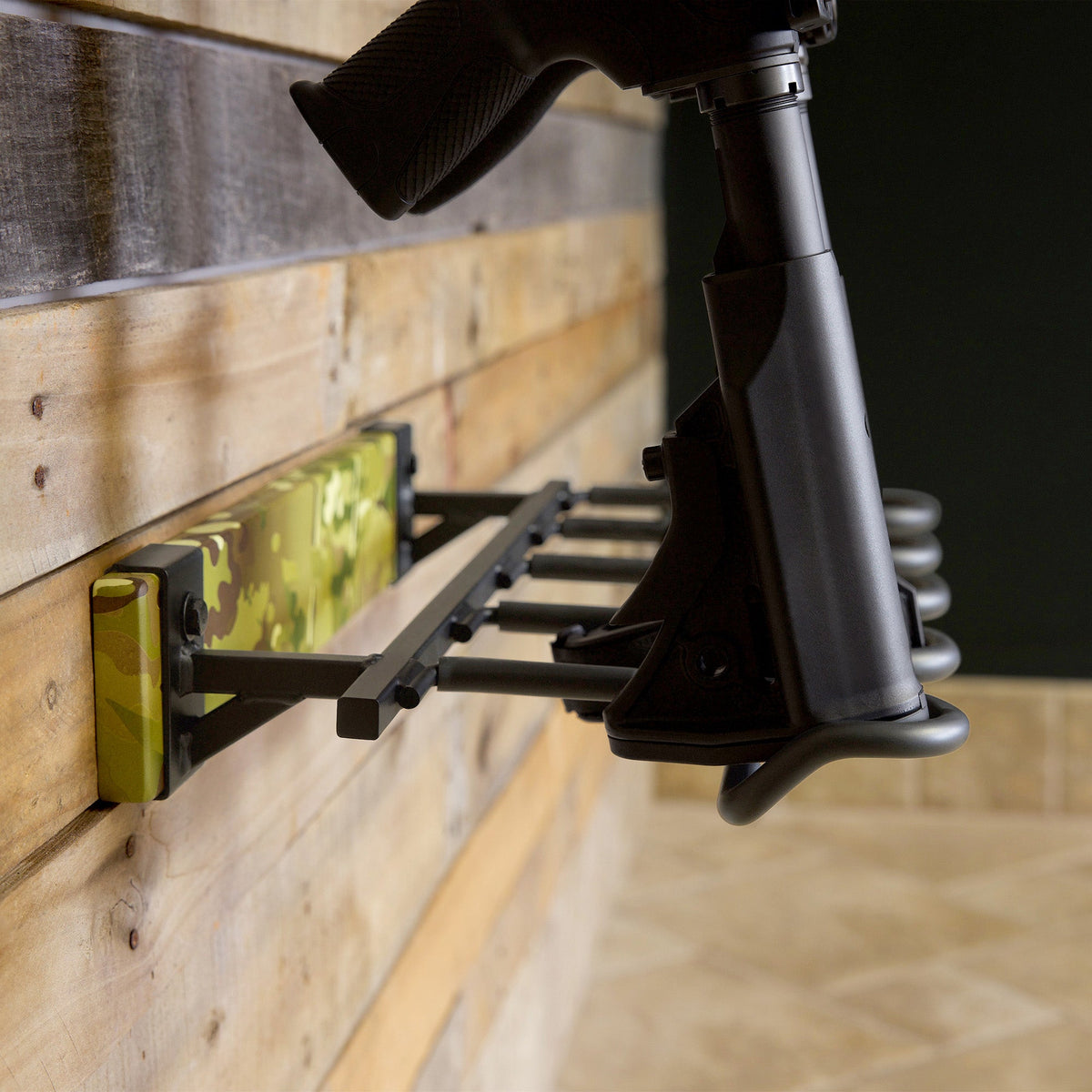 FORGE Firearm Wall Mount Display | 5 Slots | MultiCam, back view