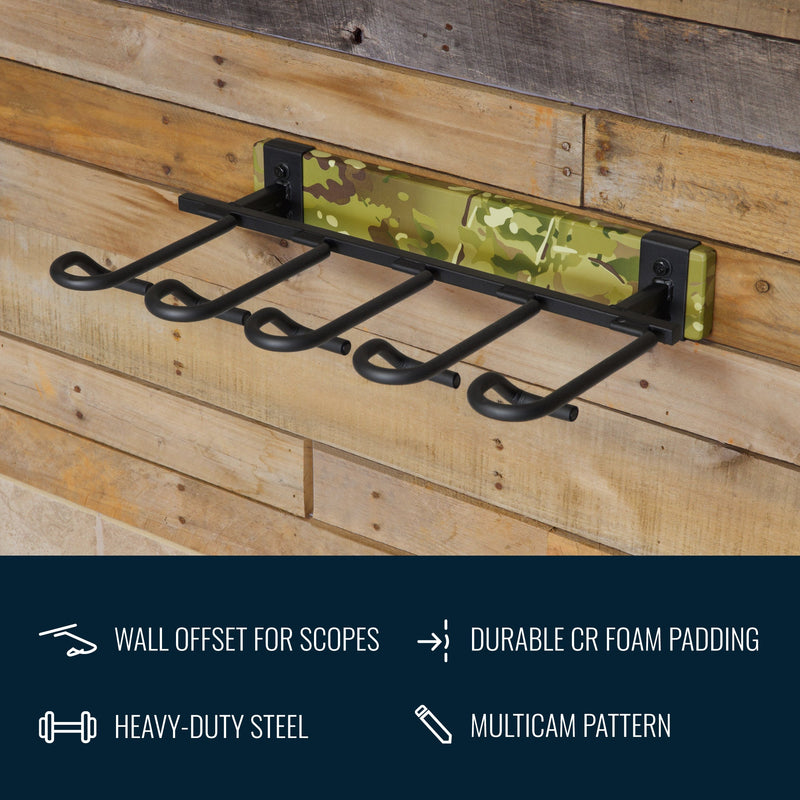 FORGE Firearm Wall Mount Display | 5 Slots | MultiCam, back view