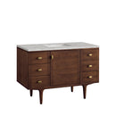 James Martin Amberly 48" Dual Mount Single Bathroom Vanity, Mid-Century Walnut