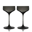 Reserve Nouveau Crystal Coupe Glasses in Smoke Set of 2 by Viski