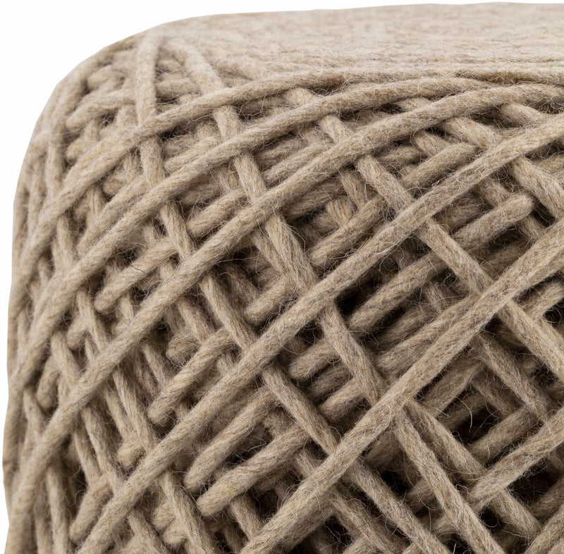 Bellingen Gray Handwoven Textured Pouf