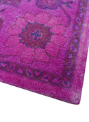 Bloom Overdyed Traditional Oushak Pink And Blue Hand Tufted Wool Rug