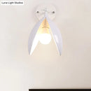 GobekUsa Blooming Bud Wall Light - Modern Metal 1-Light Wall Mounted Light for Living Room (Black/White)