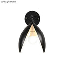 GobekUsa Blooming Bud Wall Light - Modern Metal 1-Light Wall Mounted Light for Living Room (Black/White)