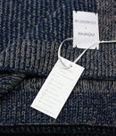 Cobalt and Platinum Yak Down Beehive Knit Throw