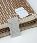 Linen and Cognac Waffle Knit Cashmere Throw