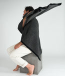 Platinum and Black Yak Down Taiga Throw