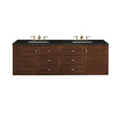 James Martin Amberly 72" Dual Mount Double Bathroom Vanity, Mid-Century Walnut