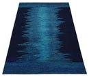 Ombre Blue 5x7 Abstract Wool Hand Knotted Southwestern Lori Rug | KNT37