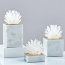 GobekUsa Agate Stone Crystal Sculpture Gold-plated Marble Ornament for Living Room Desk