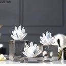 GobekUsa Agate Stone Crystal Sculpture Gold-plated Marble Ornament for Living Room Desk