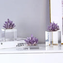 GobekUsa Agate Stone Crystal Sculpture Gold-plated Marble Ornament for Living Room Desk