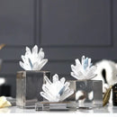 GobekUsa Agate Stone Crystal Sculpture Gold-plated Marble Ornament for Living Room Desk