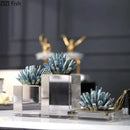 GobekUsa Agate Stone Crystal Sculpture Gold-plated Marble Ornament for Living Room Desk