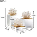 GobekUsa Agate Stone Crystal Sculpture Gold-plated Marble Ornament for Living Room Desk