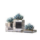 GobekUsa Agate Stone Crystal Sculpture Gold-plated Marble Ornament for Living Room Desk