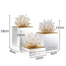GobekUsa Agate Stone Crystal Sculpture Gold-plated Marble Ornament for Living Room Desk