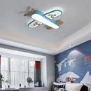GobekUsa LED Wood Ceiling Light for Kids Room - Yellow/Blue Minimalist Design