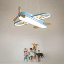 GobekUsa LED Wood Ceiling Light for Kids Room - Yellow/Blue Minimalist Design