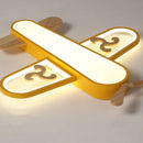 GobekUsa LED Wood Ceiling Light for Kids Room - Yellow/Blue Minimalist Design