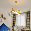 GobekUsa LED Wood Ceiling Light for Kids Room - Yellow/Blue Minimalist Design
