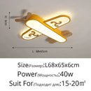 GobekUsa LED Wood Ceiling Light for Kids Room - Yellow/Blue Minimalist Design