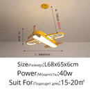GobekUsa LED Wood Ceiling Light for Kids Room - Yellow/Blue Minimalist Design